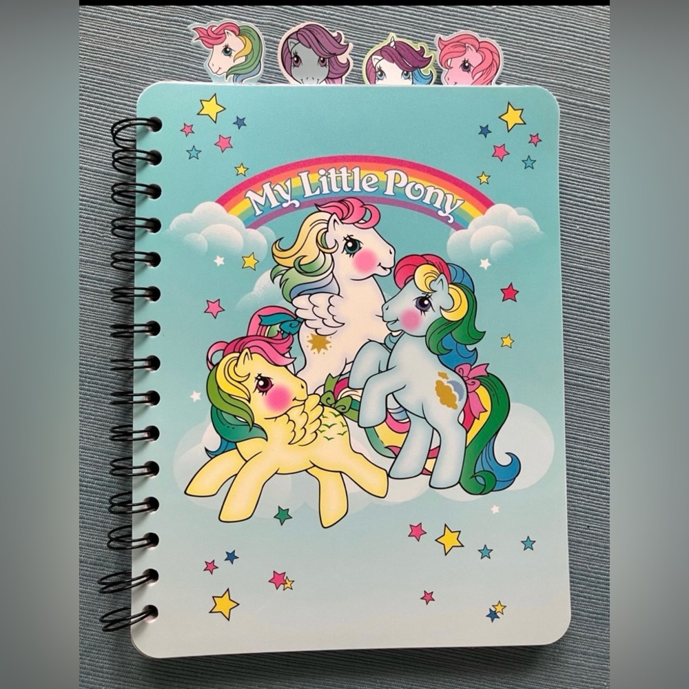 NEW My Little Pony, vintage inspired notebook, with tabs.